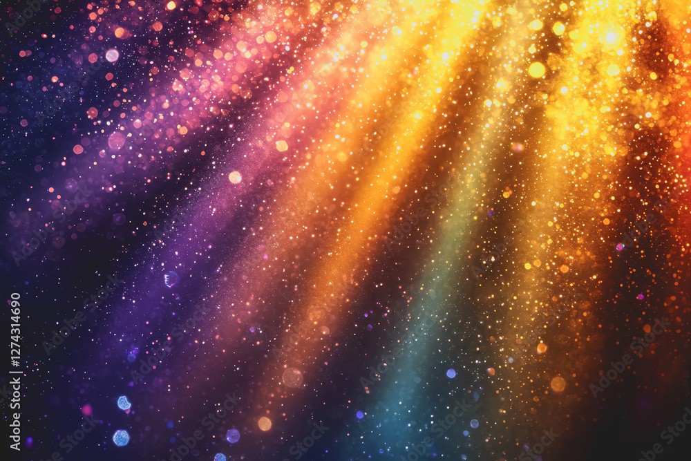 Aufkleber colorful light effects creating abstract patterns against a dark background in vivid hues and shapes