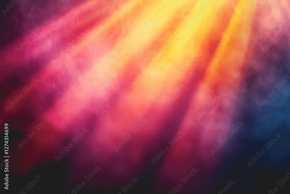 Poster abstract background featuring colorful smoke patterns and illuminated light effects in vibrant hues
