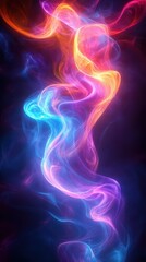 Colorful swirls of light create an ethereal atmosphere in a dark setting