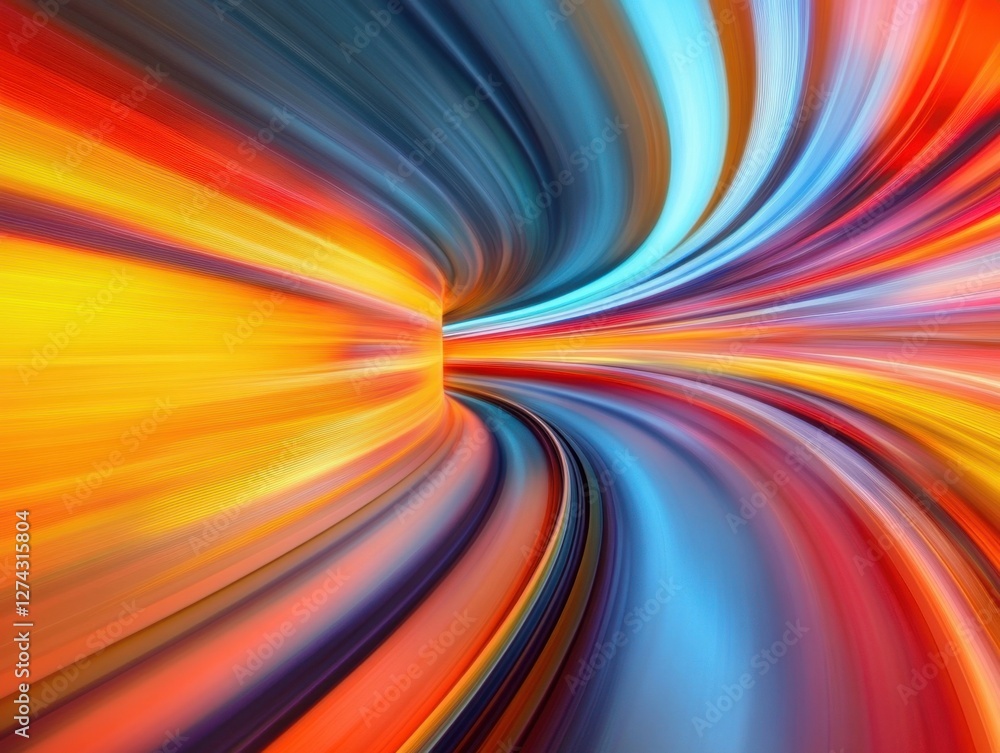 Aufkleber abstract tunnel of vibrant light streaks creating a dynamic and energetic flow with warm and cool to