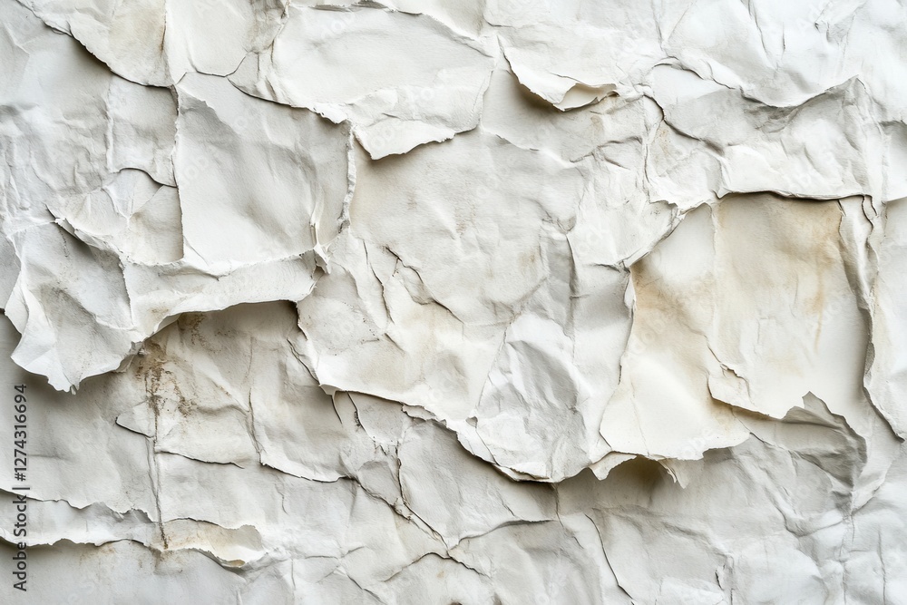 Poster abstract crumpled paper texture background capturing depth and shadow in a close up shot for creativ