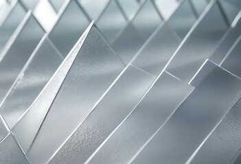 Abstract Arrangement of Triangular and Rectangular Frosted Glass Sheets