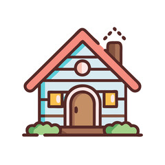 cottage house icon design