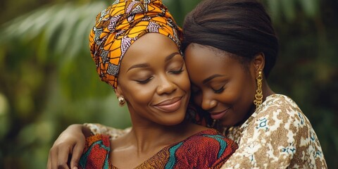 A candid photo capturing a heartfelt embrace between two women.