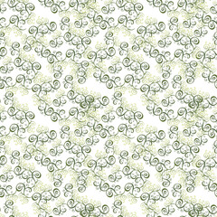 Watercolor seamless pattern with cacti of different species and flowers