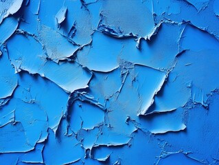 Obraz premium Realistic texture of blue plaster with peeling paint, great for backgrounds and creative design.