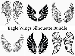Majestic American Eagle Wings Silhouette – Powerful Flight Illustration