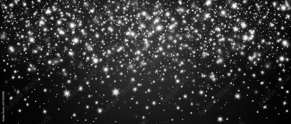 Poster sparkling stars on a dark background creating a magical atmosphere for festive celebrations and eleg
