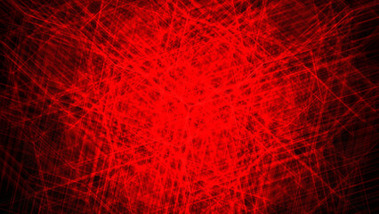 Red hexagonal background formed from lines. Generative AI.