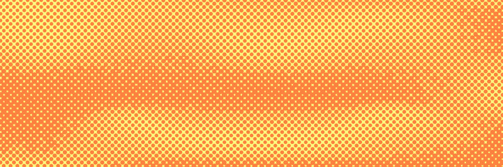 Dots halftone orange color pattern gradient texture with technology digital background. Dots pop art comics with nature graphic design.