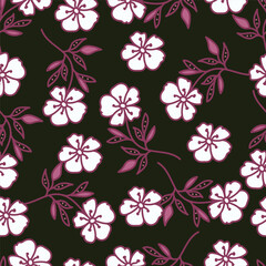 Trendy exotic hand drawn flowers seamless pattern. Floral background for textile, wallpaper, banner, covers, surface, printing and home decor. Flower vector illustration.