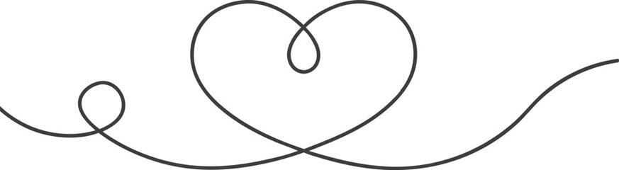 heart line drawing, ribbon valentine day love heart scribble line vector illustration, heart lines. continuous heart line drawing fancy minimalist illustration