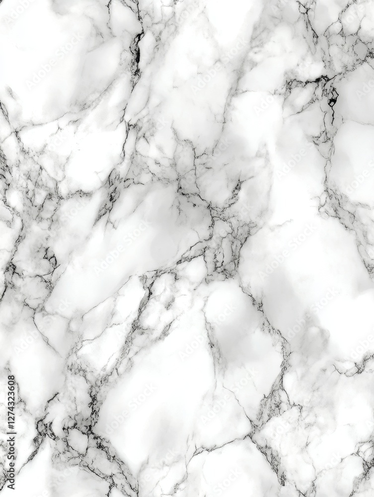 Poster elegant white marble texture with intricate veining patterns for luxurious backgrounds and surface d