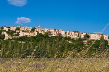 Obraz premium Old town in the Provence region. View of a medieval mountain village in the south of France. Beautiful landscape. Medieval architecture.