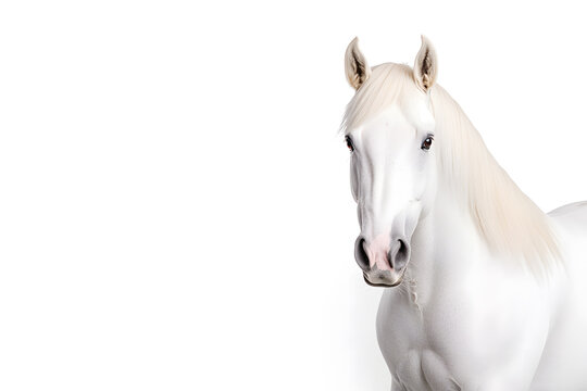 White horse isolated on white background