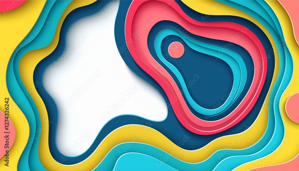 Poster vector 3d abstract background with paper cut shapes. colorful carving art. generated image