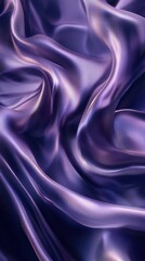 Shimmering purple silk fabric elegantly draped, showcasing smooth textures and rich colors