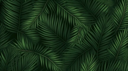 Lush tropical palm leaves background
