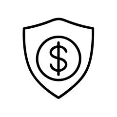 dollar in a shield icon design