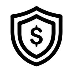 dollar in a shield icon design