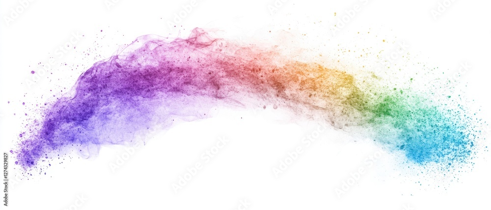 Poster abstract rainbow color smoke explosion on white background vibrant artistic colorful design element 
