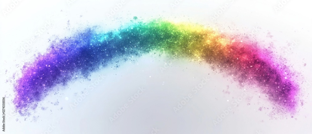 Poster vibrant arc of rainbow dust with sparkling glitters on a bright background creating a magical and et