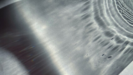 Sunlight casting on a white paper surface trough clear glass. Light refraction, dispersion of light, realistic shadows, 4k UHD, 16:9 ratio. For overlay, multiply, screen Blend Modes for mockups.