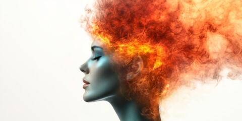 glowing fire and smoke effect, bright red yellow flames