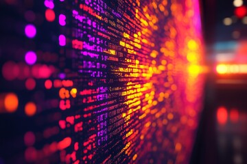 Obraz premium Computer screen displaying a vibrant abstract pattern with colorful shapes and designs