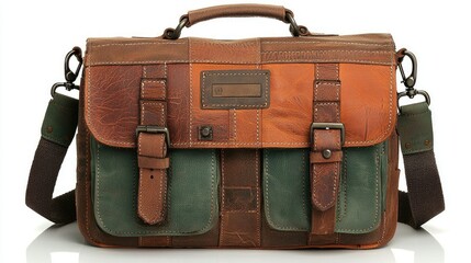 Multicolored Leather Messenger Bag Stylish Design