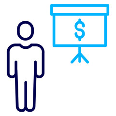 Dollar Presentation Outline Color icon