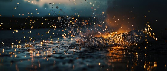 Playful Water Explosion Captured in a Dynamic Moment