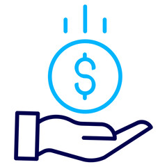Save Dollar Outline Color icon
