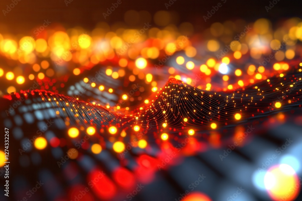 Poster a high-resolution image of quantum circuitry, a close-up view of various electronic components arran