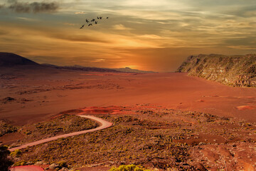 Piton de la Fournaise volcano, Reunion island, France