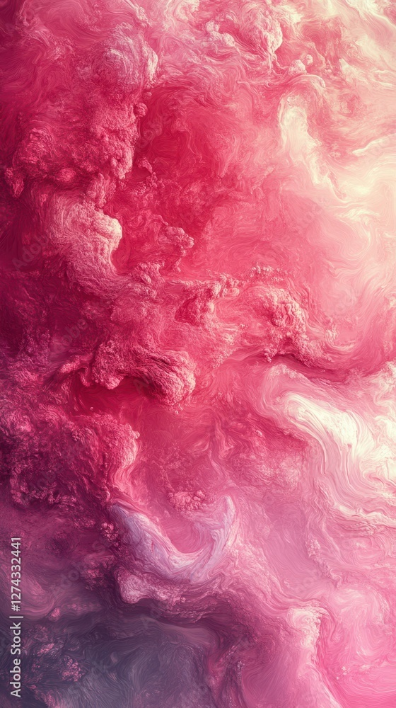 Poster vivid abstract swirl of pink and red colors creating a dynamic and emotional visual experience