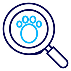 Footprint search Outline Color icon