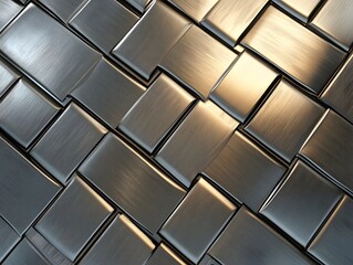 Fototapeta premium Seamless brushed metal texture with a sleek, polished finish, perfect for modern, high-tech product designs. 