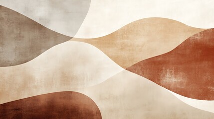 Abstract Earthy Tones Wave Design Artwork
