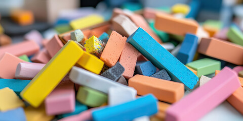 Collection of Multicolored Chalk Sticks