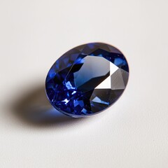 Fototapeta premium Close-up of Sparkling Blue Gemstone on Soft Background Surface