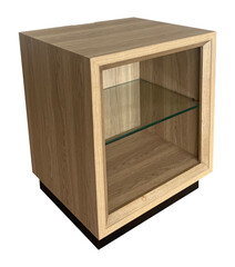 empty wooden box on white and transparent background