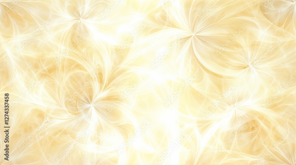 Aufkleber abstract pattern in light yellow and white shades, featuring flowing lines and swirls creating a sof