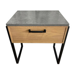 old wooden table on white and transparent background
