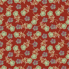 Seamless pattern with floral motifs. Vector illustration.