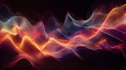 Obraz premium Abstract visualization of customer engagement metrics using wave patterns and data spikes to represent activity trends