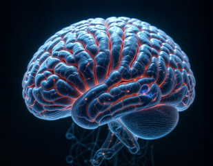 Intricate 3D Model of an Active Human Brain