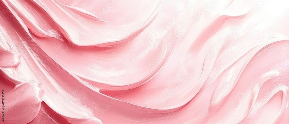 Poster soft pink waves of creamy texture creating a smooth and elegant background for beauty and cosmetic t