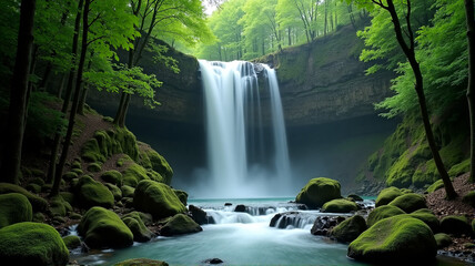 Obraz premium waterfall in the forest