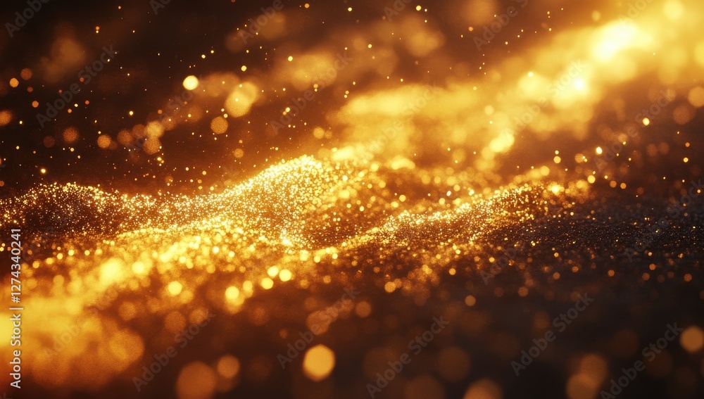 Aufkleber glimmering particles and golden dust creating a magical atmosphere with a warm glow in a soft, dream